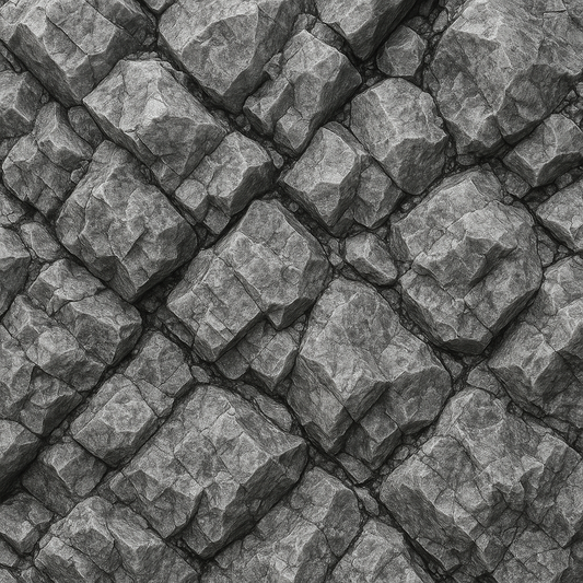 High-magnification image of interlocking mineral crystals in natural stone