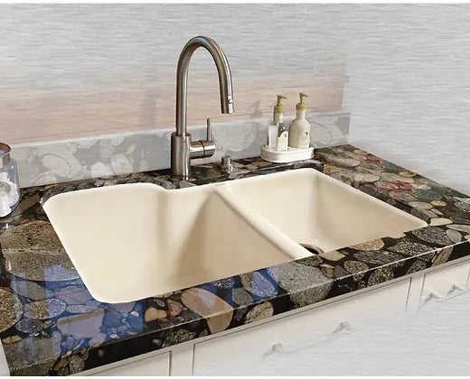 Ceco  Biscuit Redondo 60/40 Cast Iron Kitchen Sink