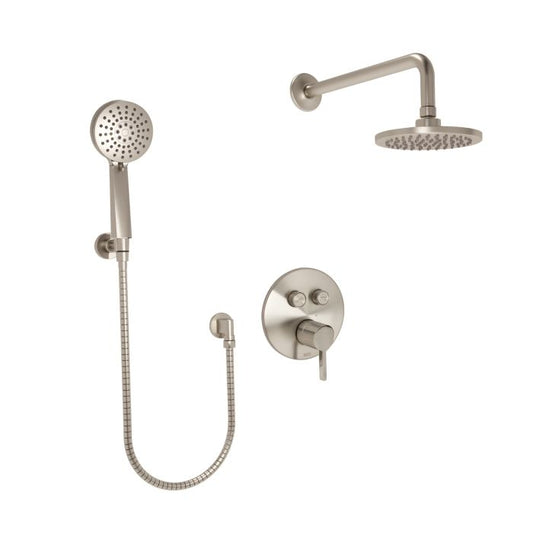 Huntington Brass Satin Nickel Tazio Push Button Shower Combo Kit