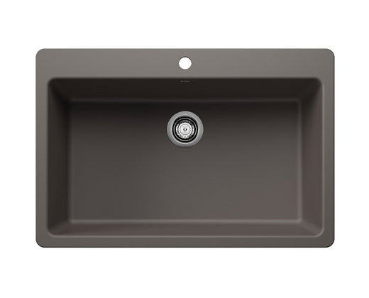Blanco Volcano Gray Liven Super Single Granite Composite Kitchen Sink