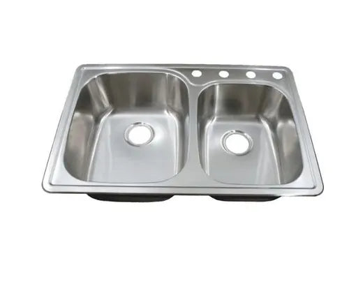 PROHS Stainless Drop In 60/40 20 Gauge Stainless Steel Kitchen Sink