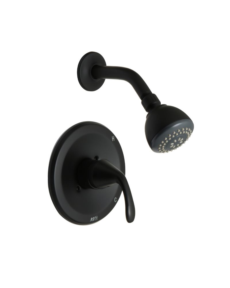 Huntington Brass Matte Satin Black Trend Shower Combo Kit