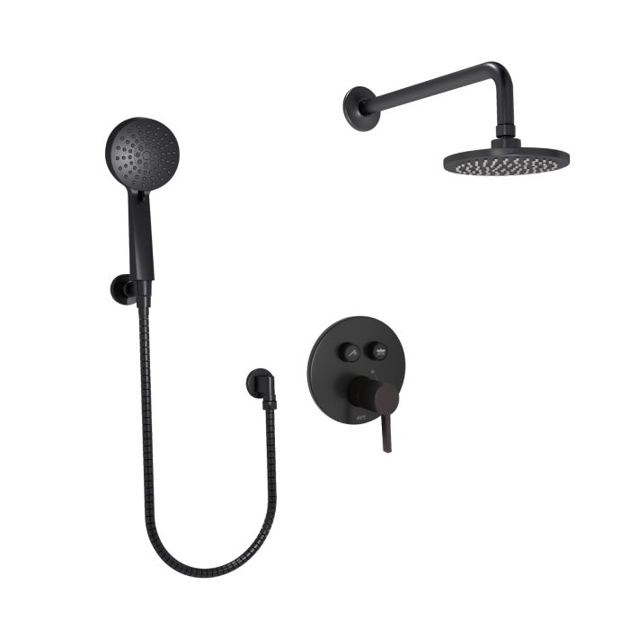 Huntington Brass Matte Black Shower Combo Kit