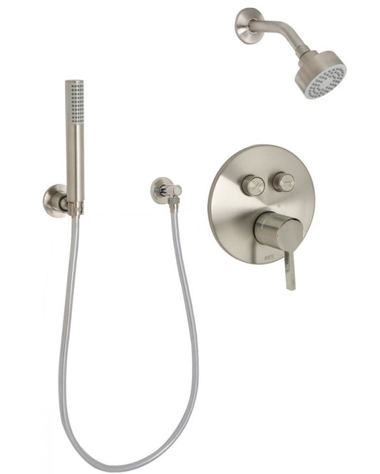 Huntington Brass Polished Chrome Emory II Push Button with Wand Shower Combo Kit