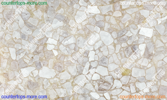 White Quartz Gemstone countertop material for kitchen or bathroom remodel