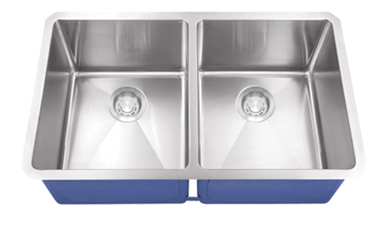 Dakota Stainless Micro Radius 50/50 16 Gauge Stainless Steel Kitchen Sink