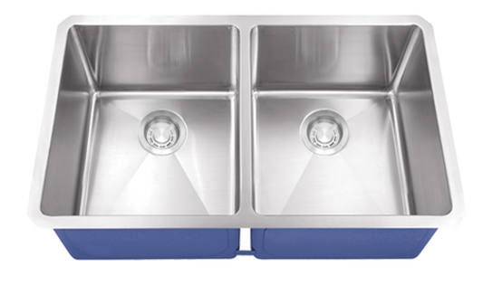 Dakota  Stainless Micro Radius 50/50 16 Gauge Stainless Steel Kitchen Sink