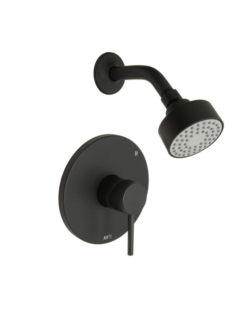 Huntington Brass Matte Satin Black Euro Shower Combo Kit