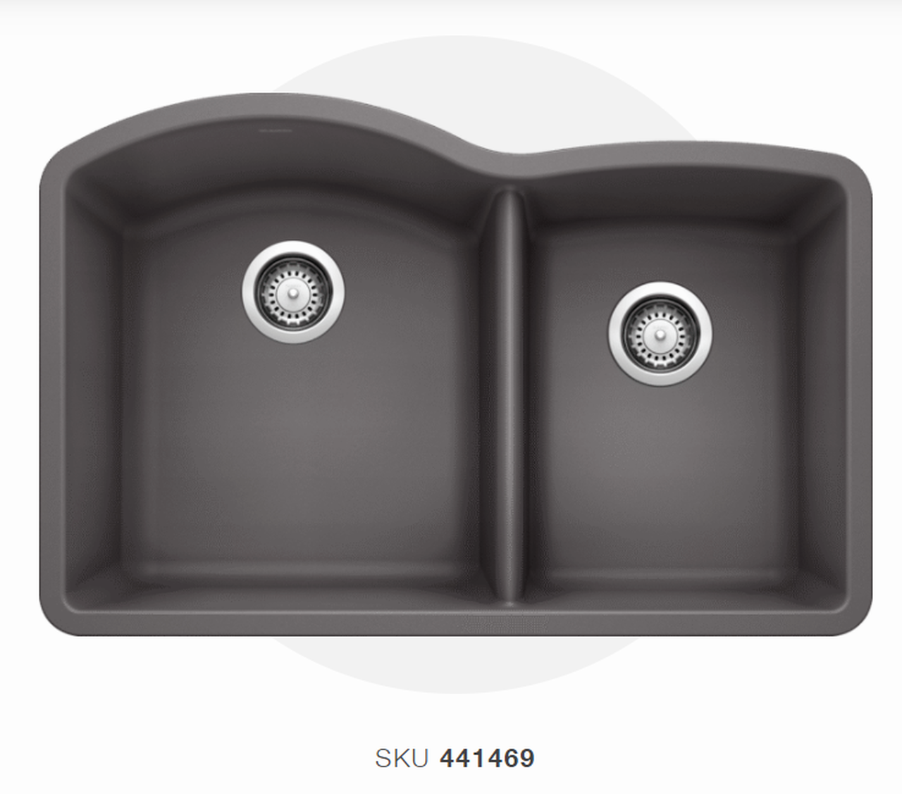 Blanco  Cinder Diamond Silgranit 60/40 Granite Composite Kitchen Sink