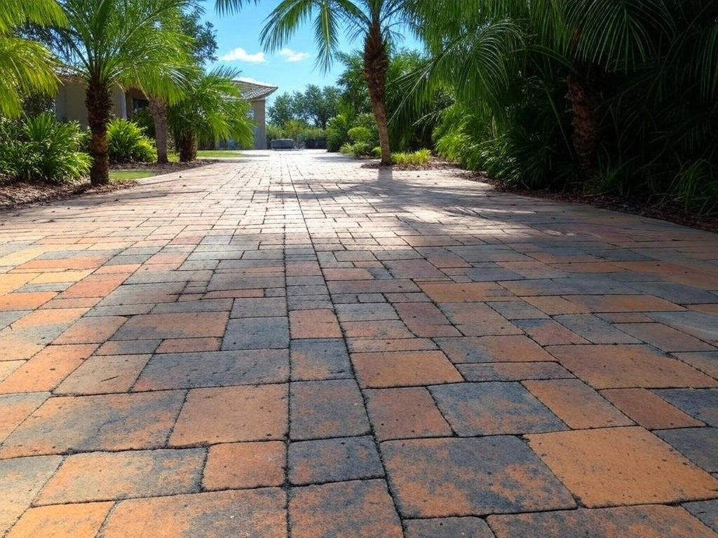 Custom paver outdoor space with unique design