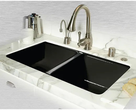 Ceco  Black Doheny 50/50 Cast Iron Kitchen Sink