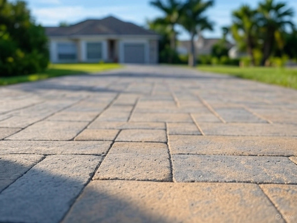 Stylish paver driveway design