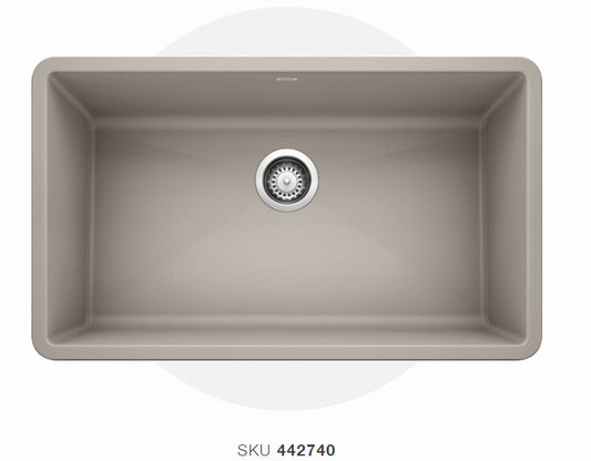 Blanco  Concrete Gray Diamond Silgranit Single Bowl Granite Composite Kitchen Sink