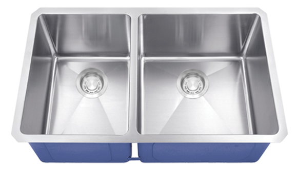 Dakota  Stainless Micro Radius 40/60 16 Gauge Stainless Steel Kitchen Sink