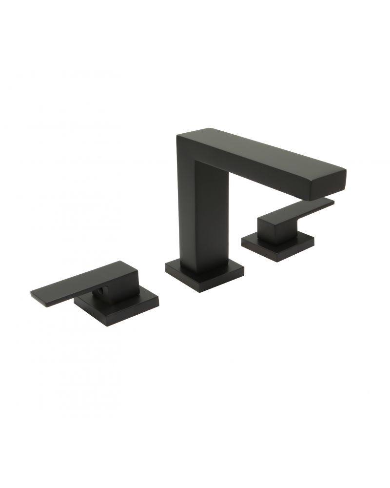 Huntington Brass Matte Satin Black Razo Widespread Tall Bath Faucet