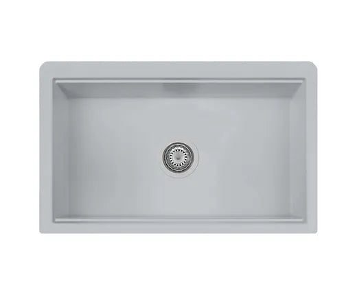 Q  Grigio Ancona Apron Front Ledged Granite Composite Kitchen Sink