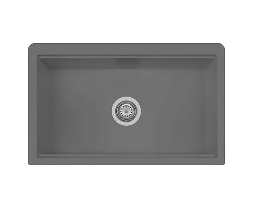 Q  Grafite Ancona Apron Front Ledged Granite Composite Kitchen Sink
