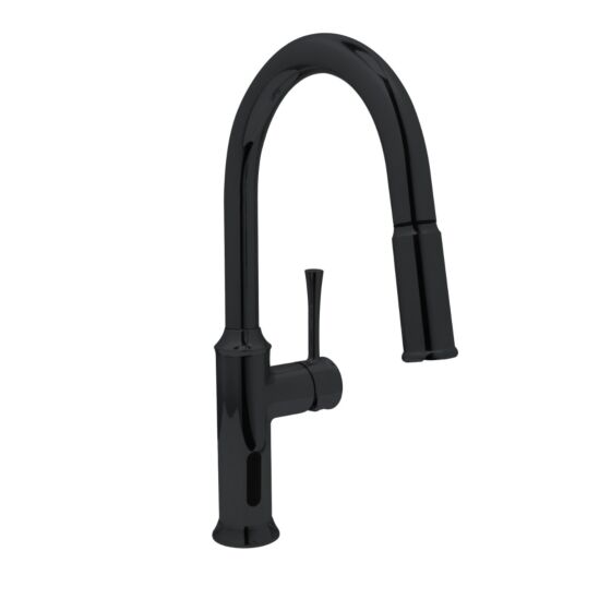 Huntington Brass Matte Black Angel Kitchen Faucet