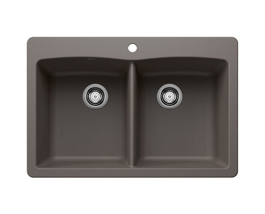 Blanco  Volcano Gray Diamond Equal Double Granite Composite Kitchen Sink