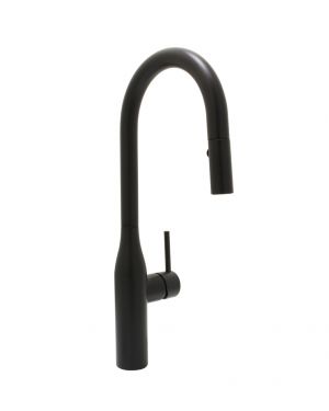 Huntington Brass Matte Satin Black Rise Contemporary Kitchen Faucet