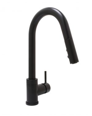 Huntington Brass Matte Satin Black Elegant Contemporary Flux II Kitchen Faucet