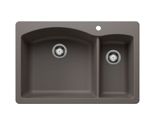 Blanco  Volcano Gray Diamond 1  1/2 Bowl Granite Composite Kitchen Sink