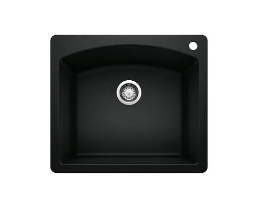 Blanco  Coal Black Diamond Medium Single Granite Composite Kitchen Sink