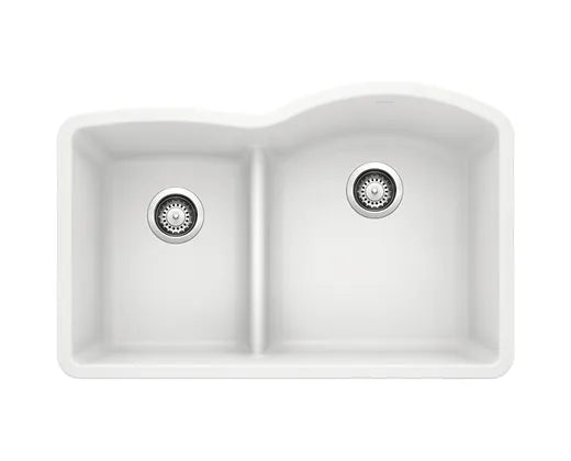 Blanco  White Diamond 1  3/4 Low Divide 40/60 Granite Composite Kitchen Sink
