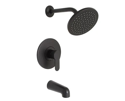 Huntington Brass Matte Black Tazio Tub  Shower Shower Combo Kit