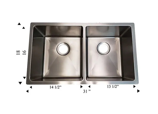 PROHS  Stainless Stamped Handmade  16 Gauge Stainless Steel Kitchen Sink