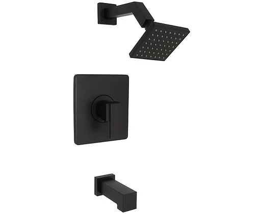 Huntington Brass Matte Black Locarno Shower Combo Kit