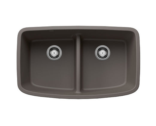 Blanco  Volcano Gray Valea Equal Low Divide Granite Composite Kitchen Sink