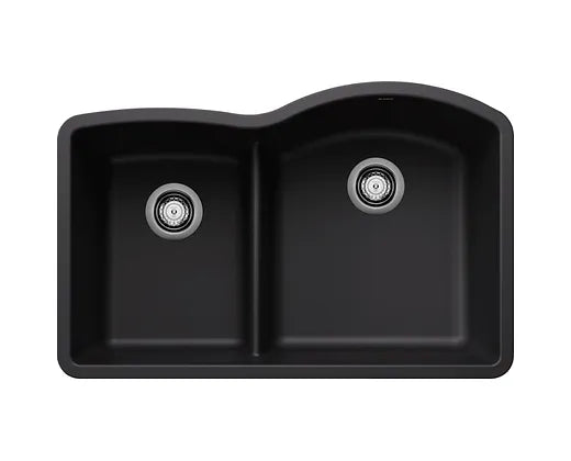 Blanco  Coal Black Diamond 1  3/4 Low Divide 40/60 Granite Composite Kitchen Sink