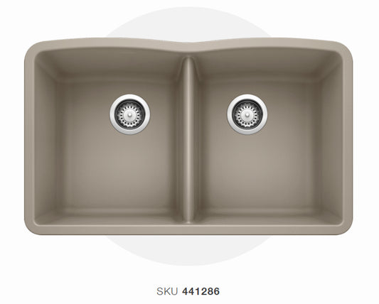 Blanco  Truffle Diamond Silgranit 50/50 Granite Composite Kitchen Sink