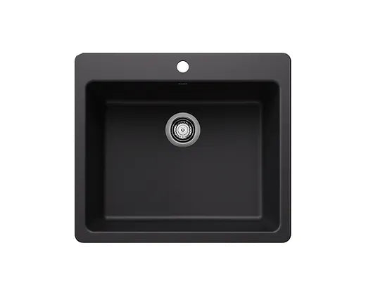 Blanco  Coal Black Liven Medium Single Granite Composite Kitchen Sink