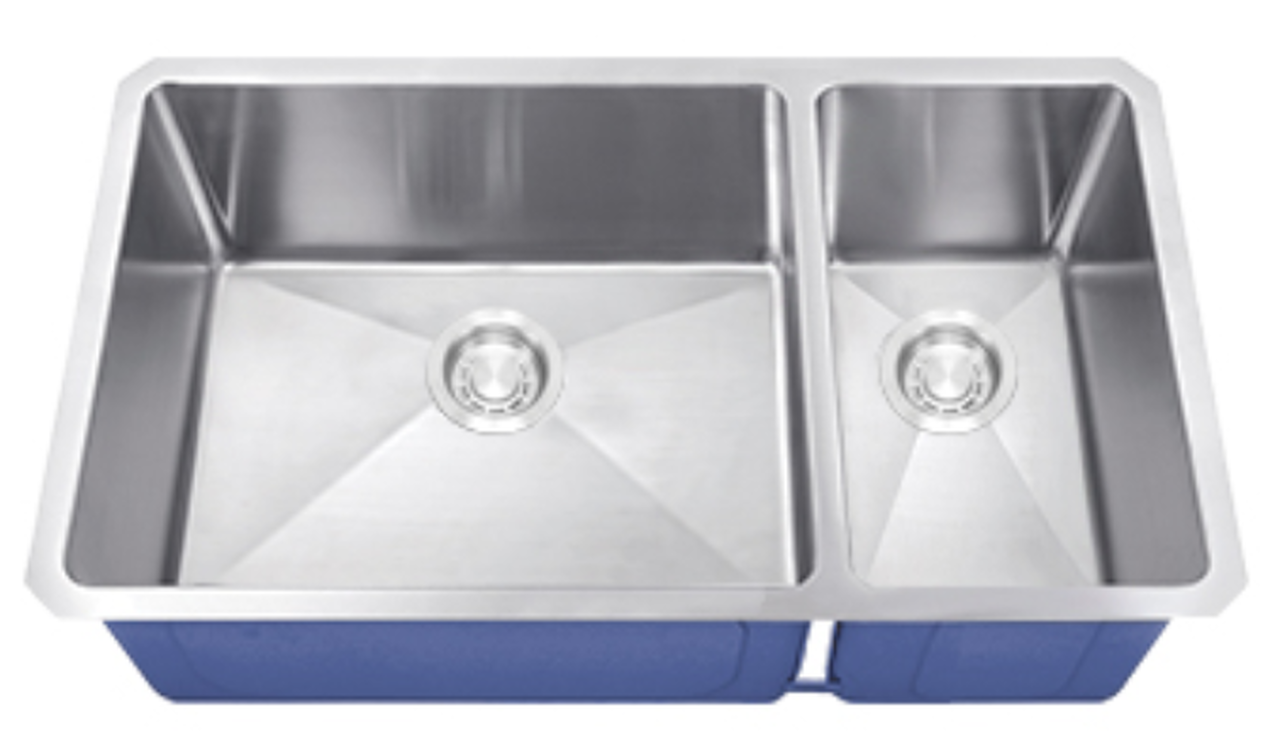 Dakota  Stainless Micro Radius 70/30 16 Gauge Stainless Steel Kitchen Sink