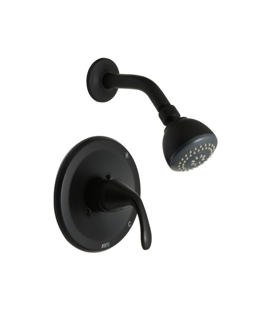 Huntington Brass Matte Satin Black Trend Shower Combo Kit