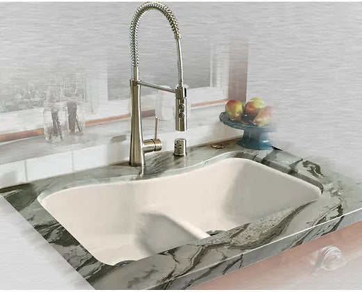 Ceco  Biscuit Windansea 60/40 Cast Iron Kitchen Sink