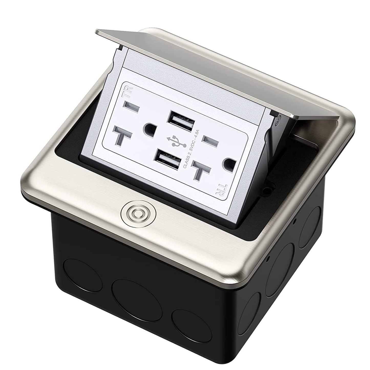 Not Applicable / Generic  Metallic Gray Dual Outlet Dual Usb Box Pop Up Outlet