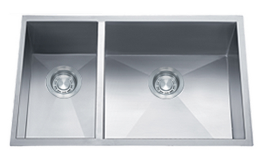 Dakota  Stainless Zero Radius 30/70 16 Gauge Stainless Steel Kitchen Sink