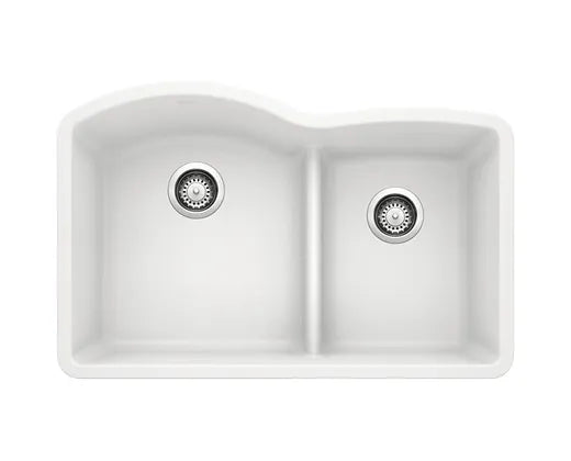 Blanco  White Diamond 1  3/4 Low Divide 60/40 Granite Composite Kitchen Sink