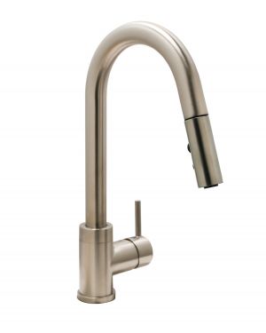 Huntington Brass Satin Nickel Elegant Contemporary Flux II Kitchen Faucet