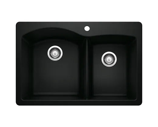 Blanco  Coal Black Diamond 1  3/4 Bowl Granite Composite Kitchen Sink