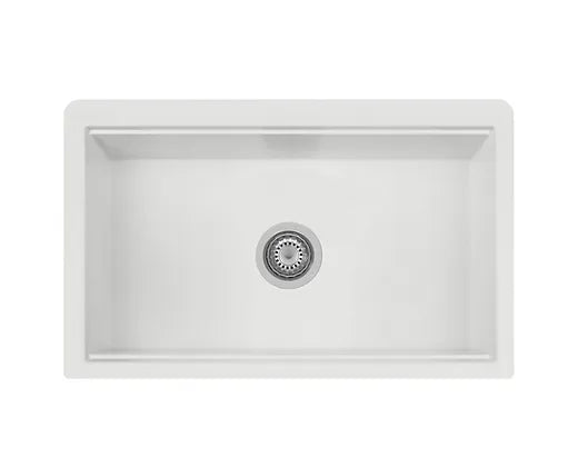 Q  Bianco Ancona Apron Front Ledged Granite Composite Kitchen Sink