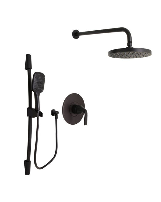 Huntington Brass Matte Satin Black Joy with Wand Shower Combo Kit
