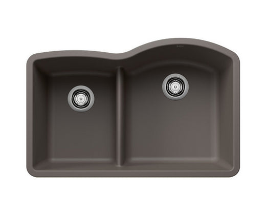 Blanco  Volcano Gray Diamond 1  3/4 Low Divide 40/60 Granite Composite Kitchen Sink
