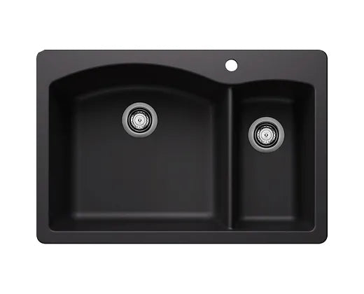 Blanco  Coal Black Diamond 1  1/2 Bowl Granite Composite Kitchen Sink