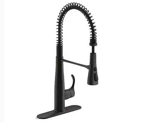 Kohler Matte Black Simplice Semi Pro Kitchen Faucet