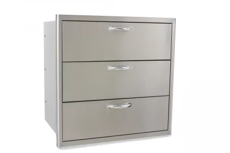 Stainless Triple Drawer
