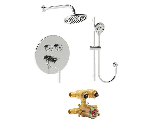 PROHS Polished Chrome  Shower Combo Kit